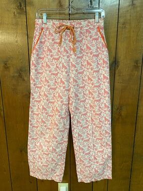 Boden Pink and Cream Floral Drawstring Lounge Pants